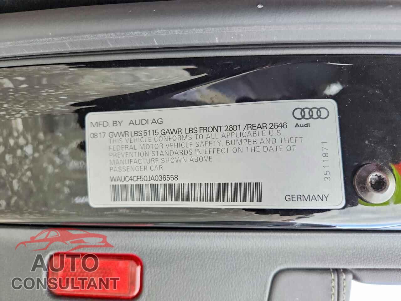 AUDI S5/RS5 2018 - WAUC4CF50JA036558