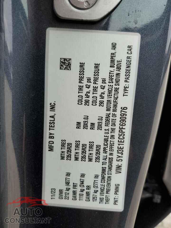 TESLA MODEL 3 2023 - 5YJ3E1EC5PF690976