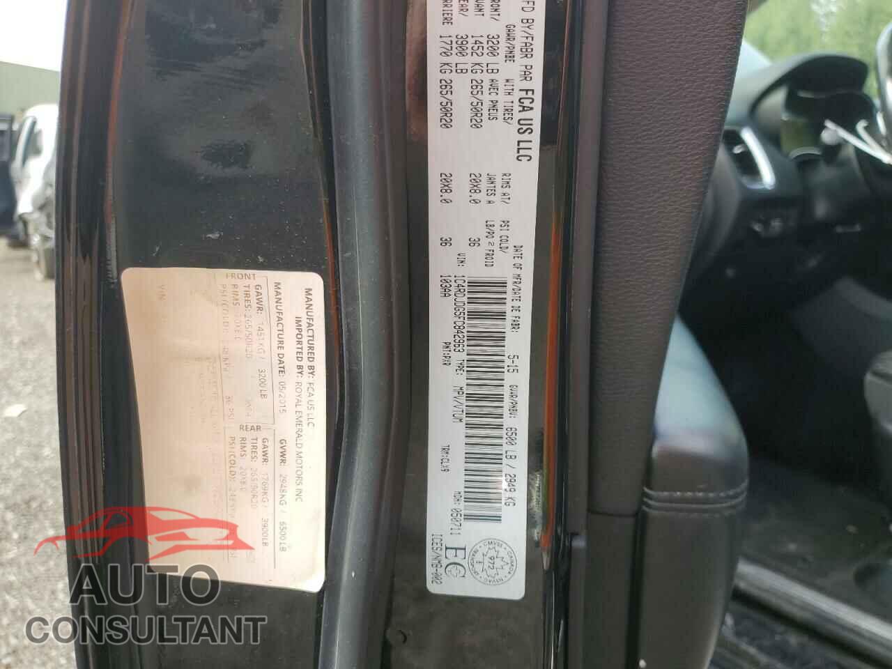 DODGE DURANGO 2015 - 1C4RDJDG5FC842963