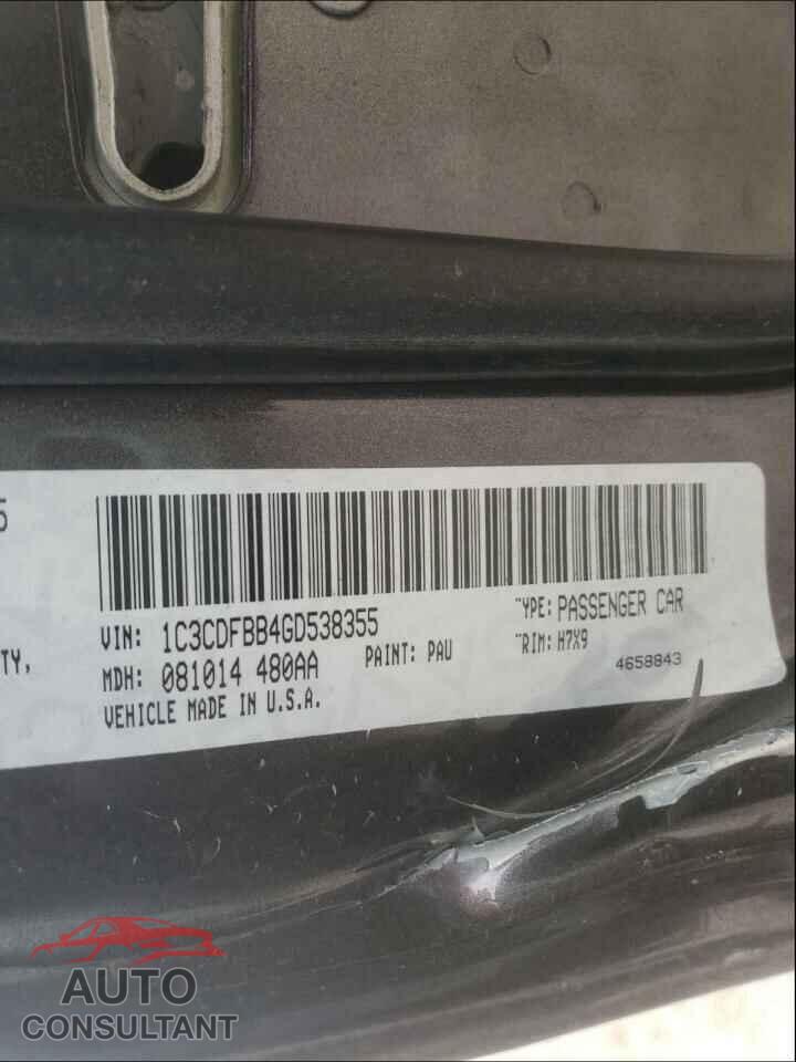 DODGE DART 2016 - 1C3CDFBB4GD538355
