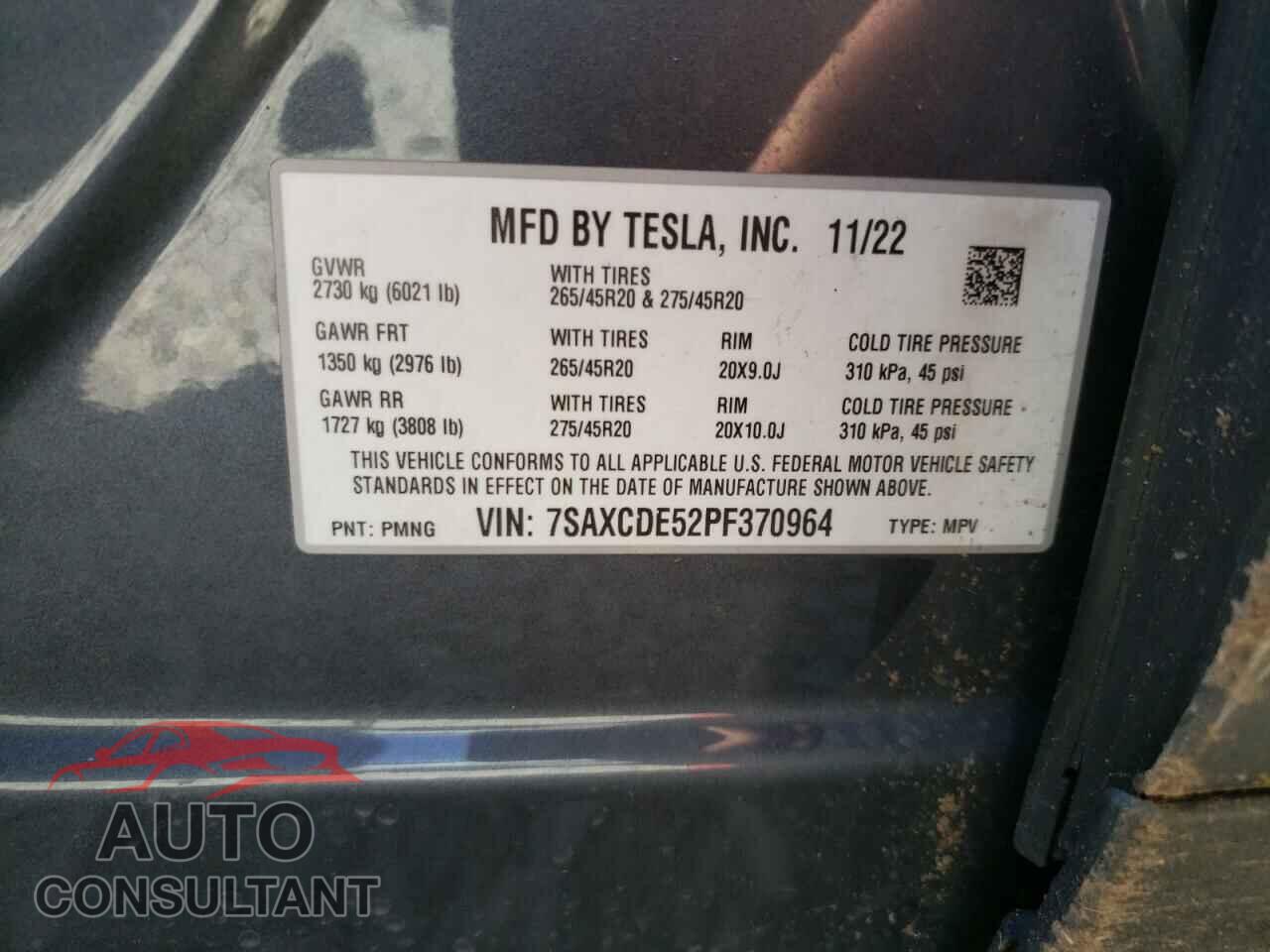 TESLA MODEL X 2023 - 7SAXCDE52PF370964