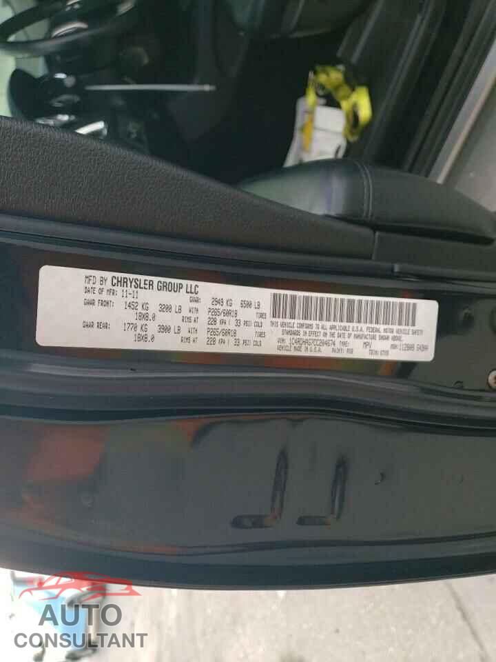 DODGE DURANGO 2012 - 1C4RDHAG7CC204674