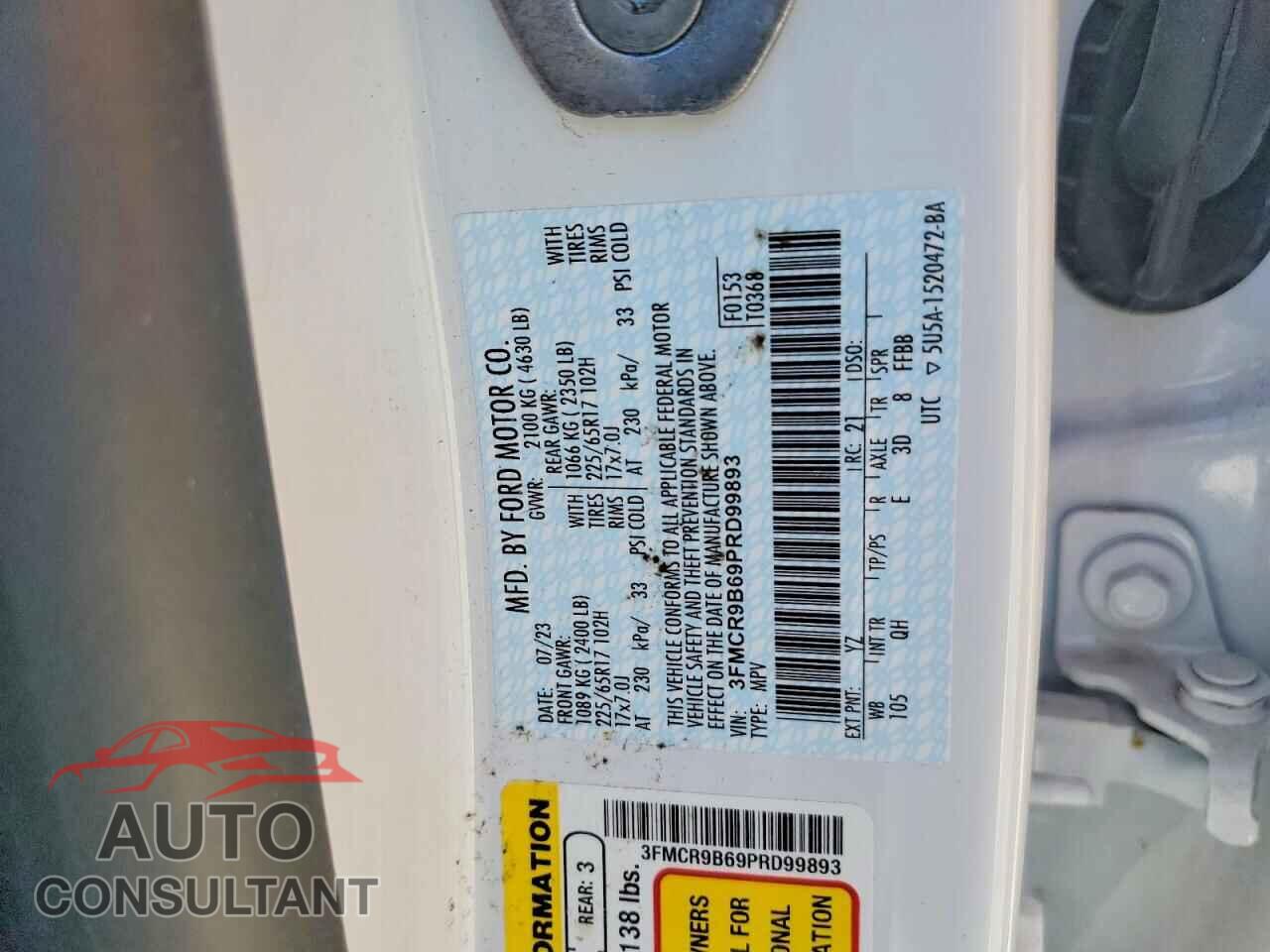 FORD BRONCO 2023 - 3FMCR9B69PRD99893