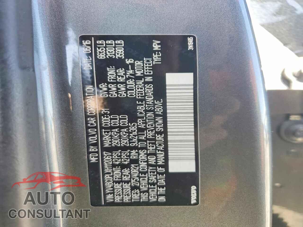 VOLVO XC90 2017 - YV4BC0PLXH1120617