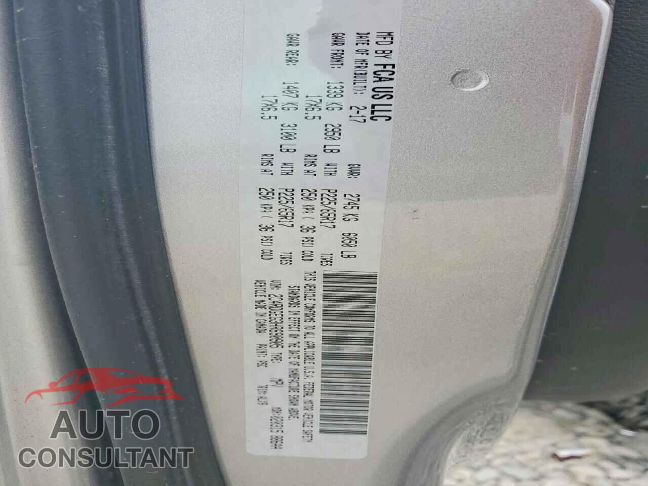 DODGE CARAVAN 2017 - 2C4RDGEG3HR690905