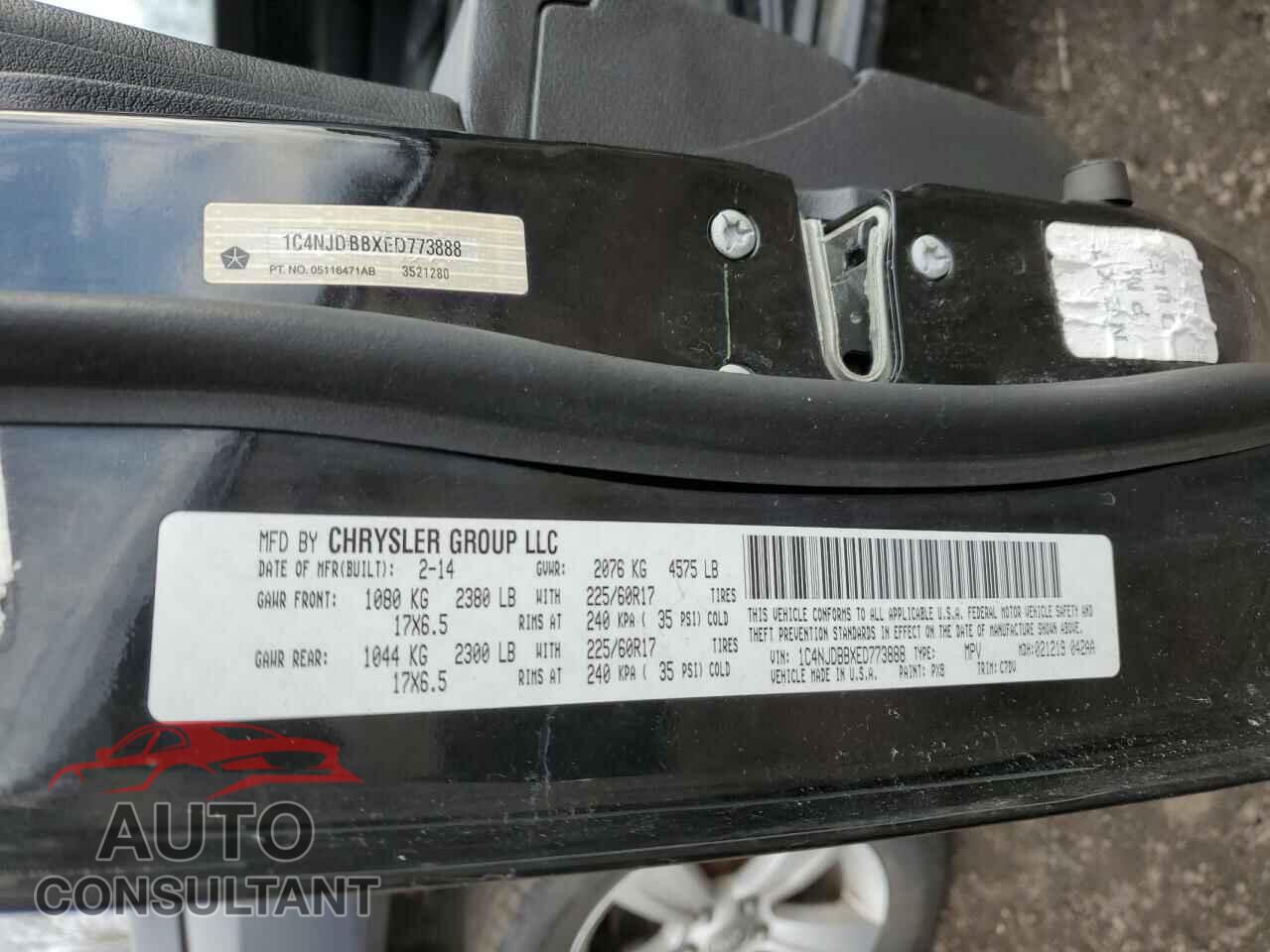 JEEP COMPASS 2014 - 1C4NJDBBXED773888