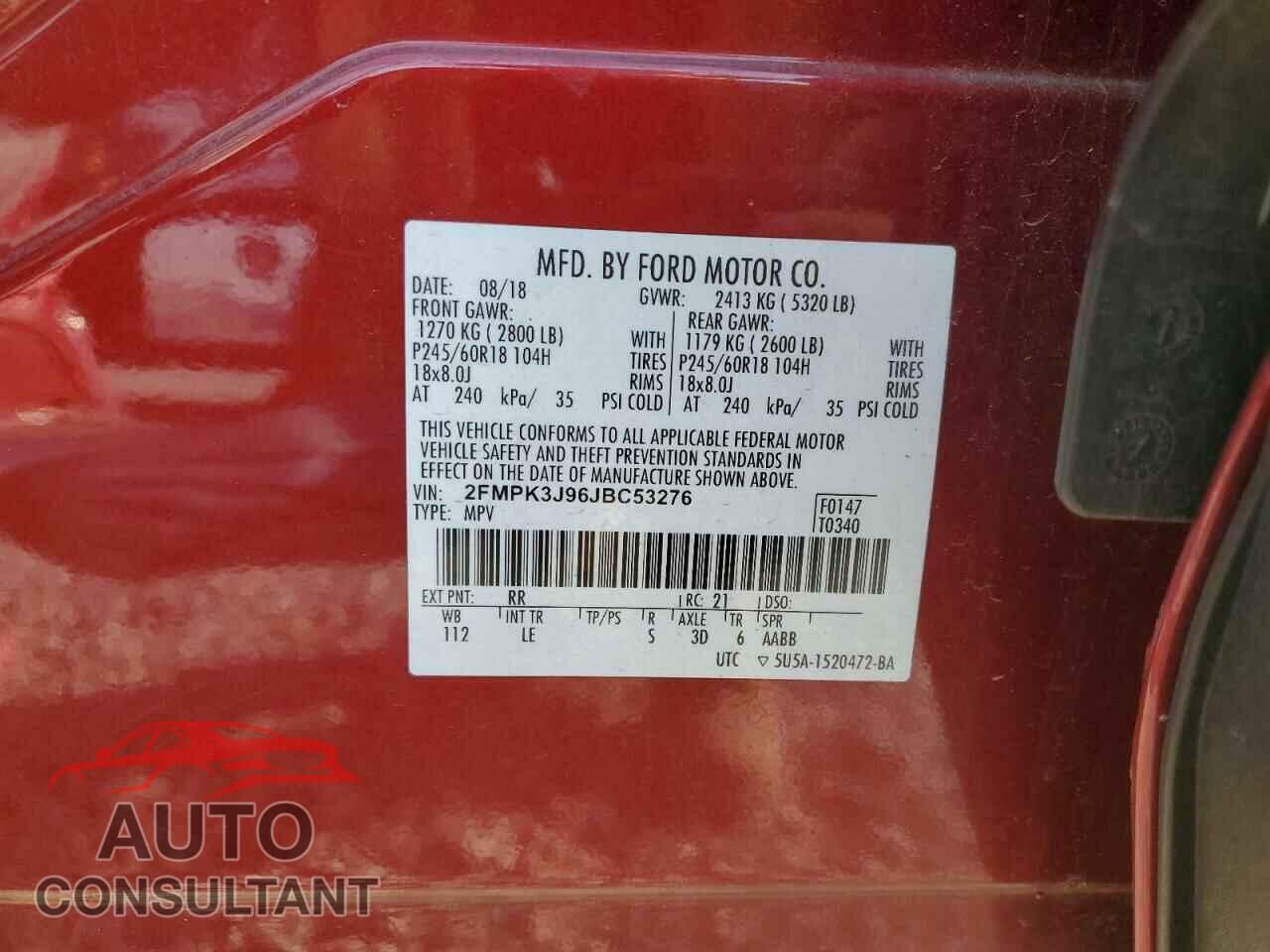 FORD EDGE 2018 - 2FMPK3J96JBC53276