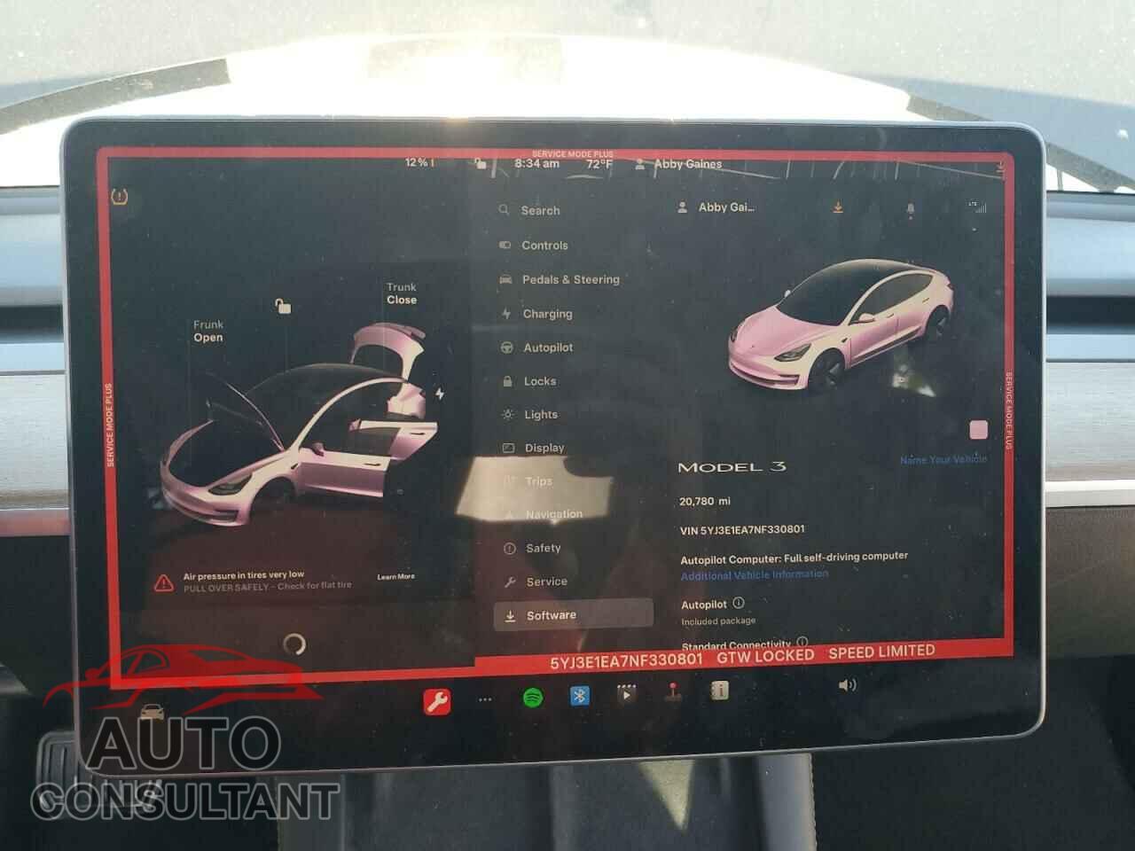 TESLA MODEL 3 2022 - 5YJ3E1EA7NF330801