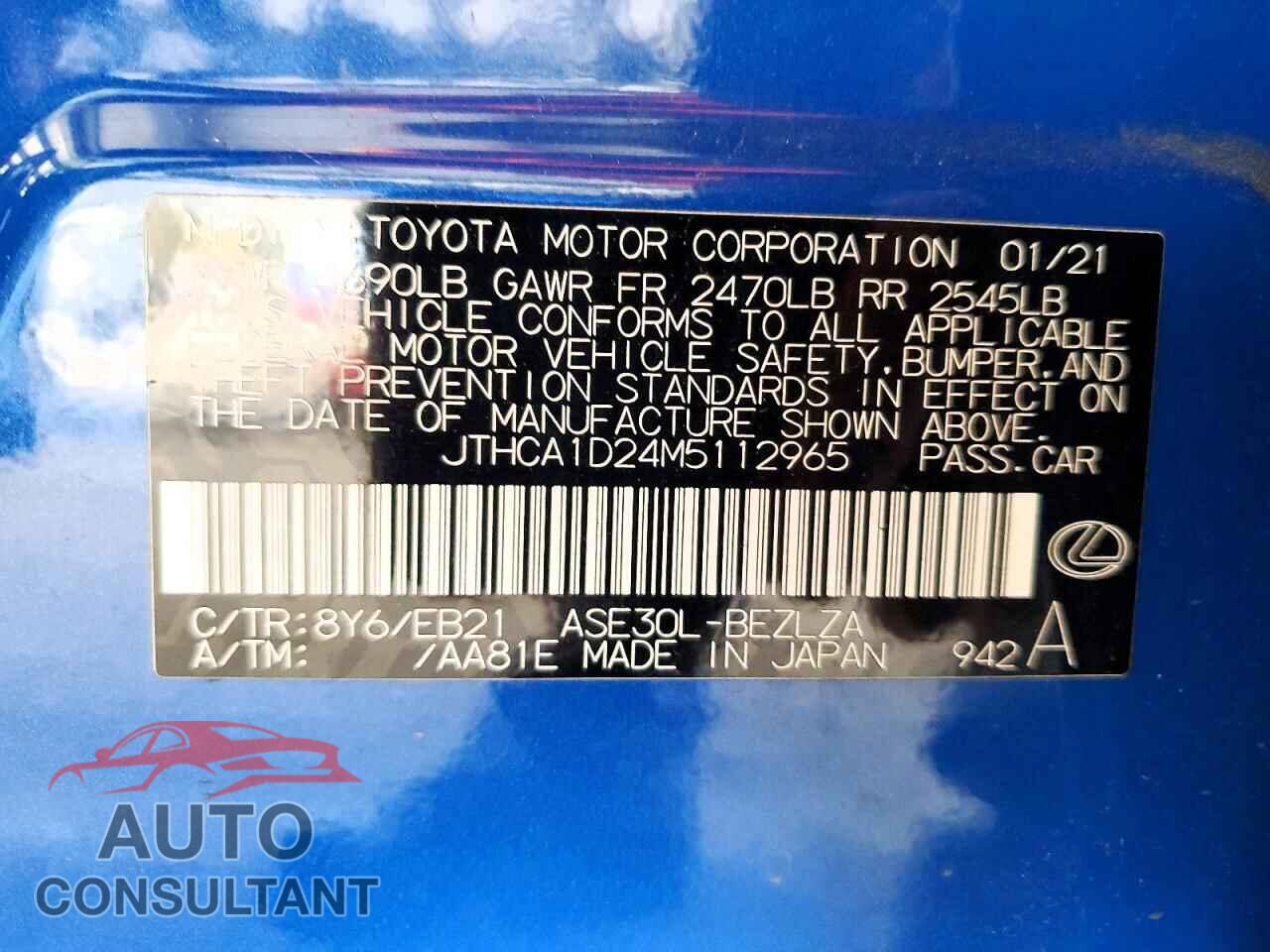LEXUS IS 2021 - JTHCA1D24M5112965
