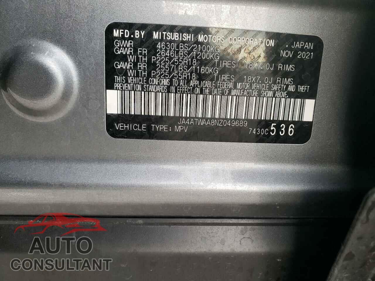 MITSUBISHI ECLIPSE 2022 - JA4ATWAA8NZ049689