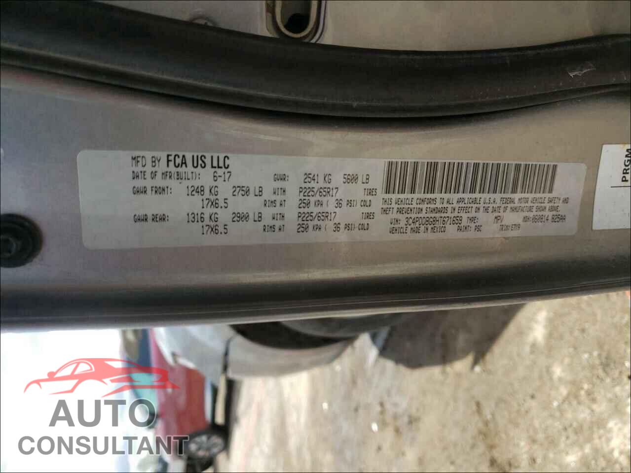 DODGE JOURNEY 2017 - 3C4PDDBG8HT671659
