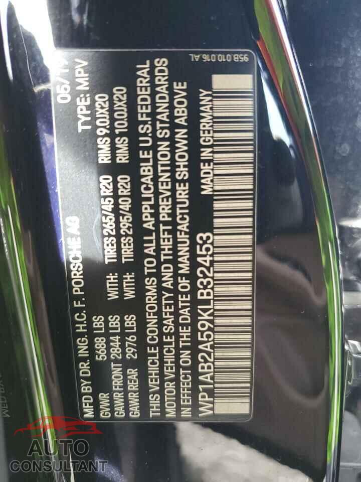 PORSCHE MACAN 2019 - WP1AB2A59KLB32453