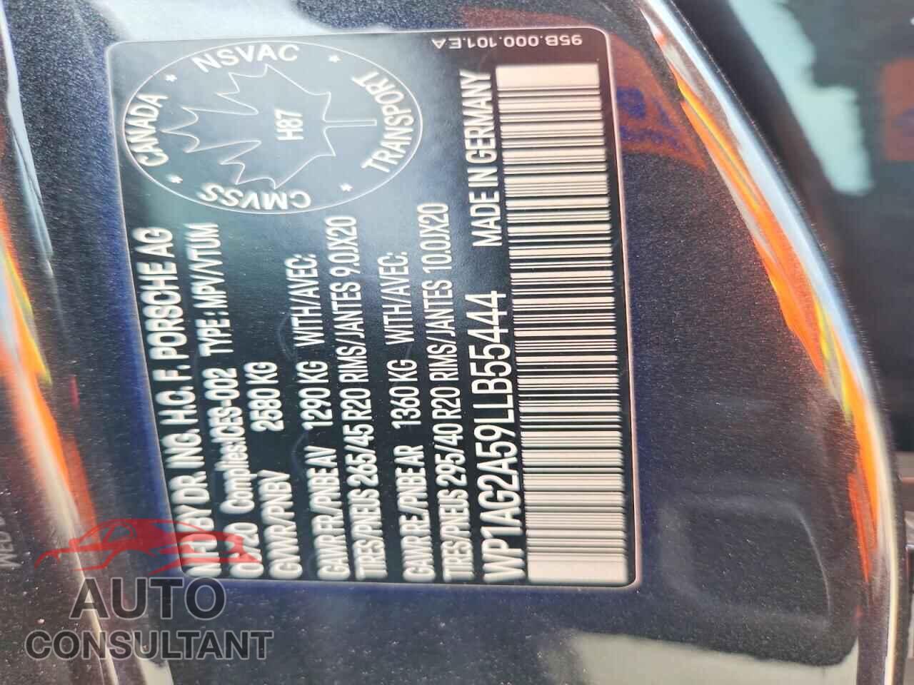 PORSCHE MACAN 2020 - WP1AG2A59LLB55444