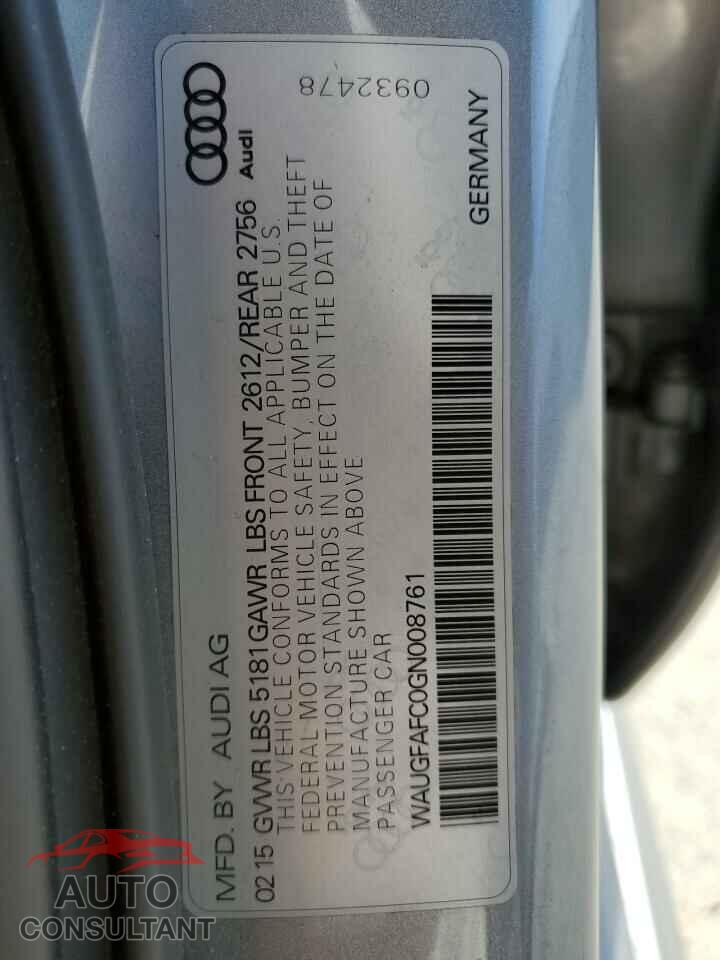 AUDI A6 2016 - WAUGFAFC0GN008761