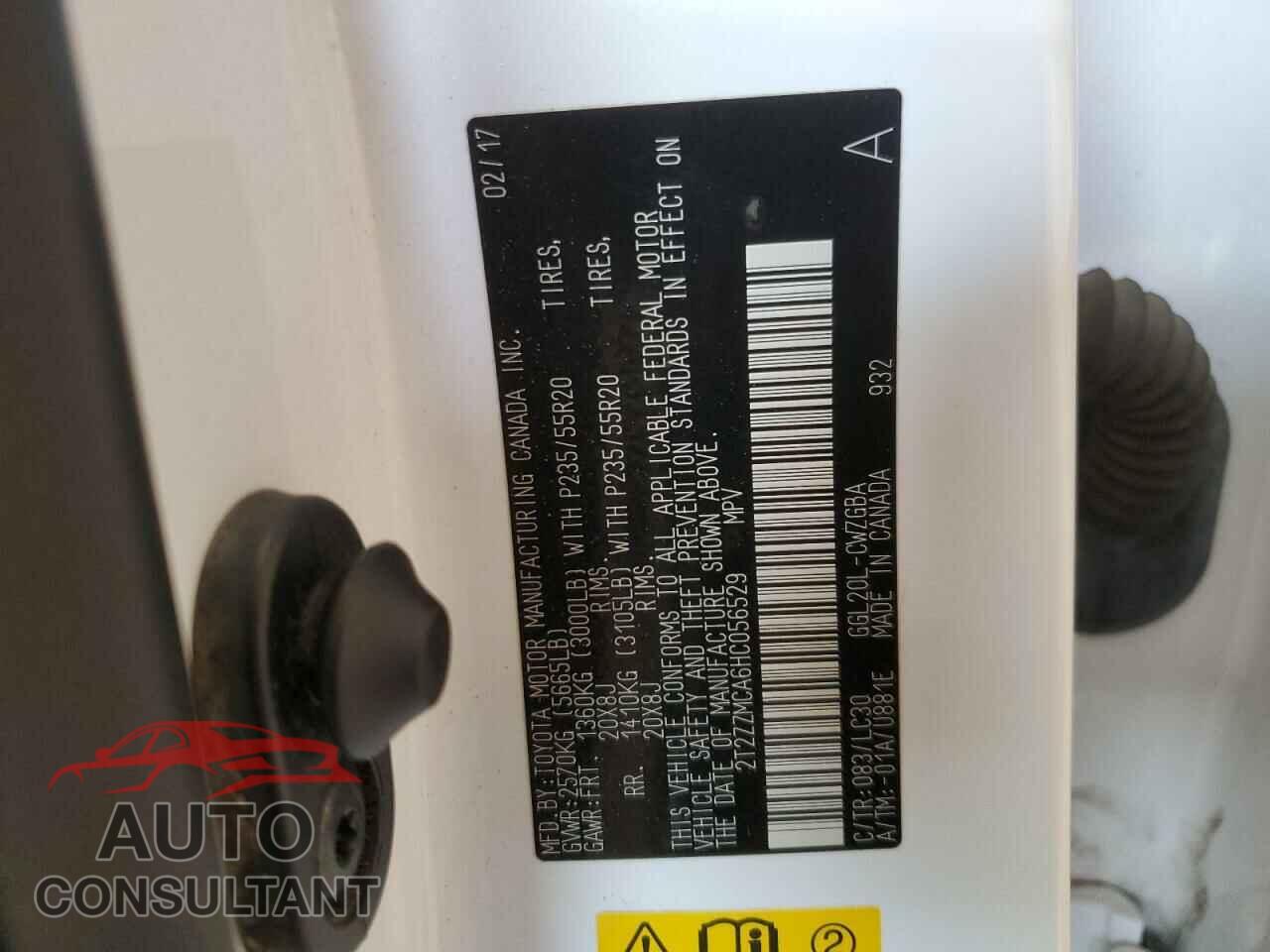 LEXUS RX350 2017 - 2T2ZZMCA6HC056529