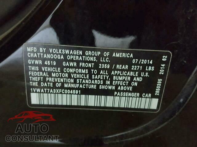 VOLKSWAGEN PASSAT 2015 - 1VWAT7A3XFC004591