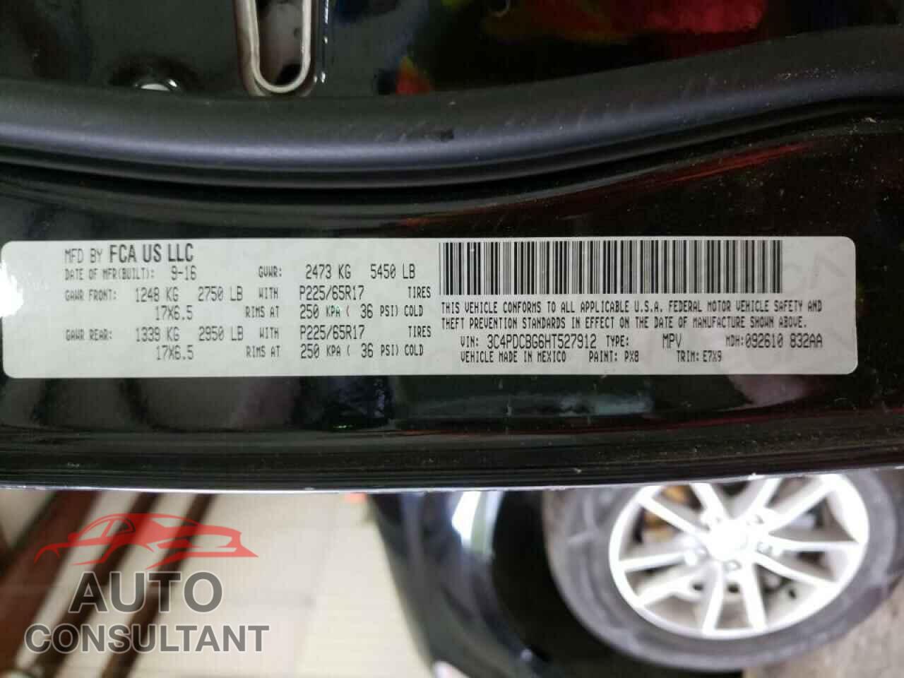 DODGE JOURNEY 2017 - 3C4PDCBG6HT527912