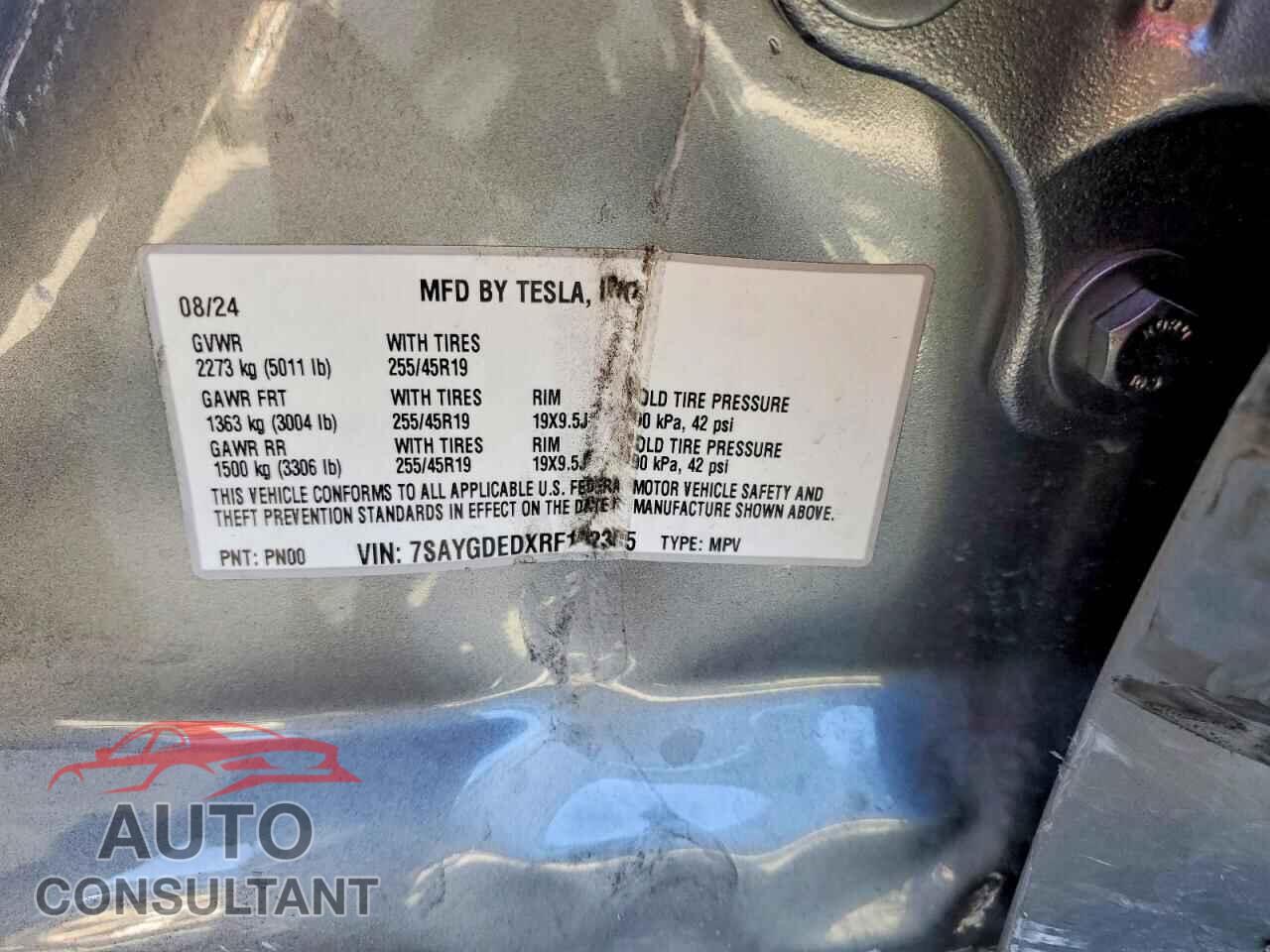 TESLA MODEL Y 2024 - 7SAYGDEDXRF192305