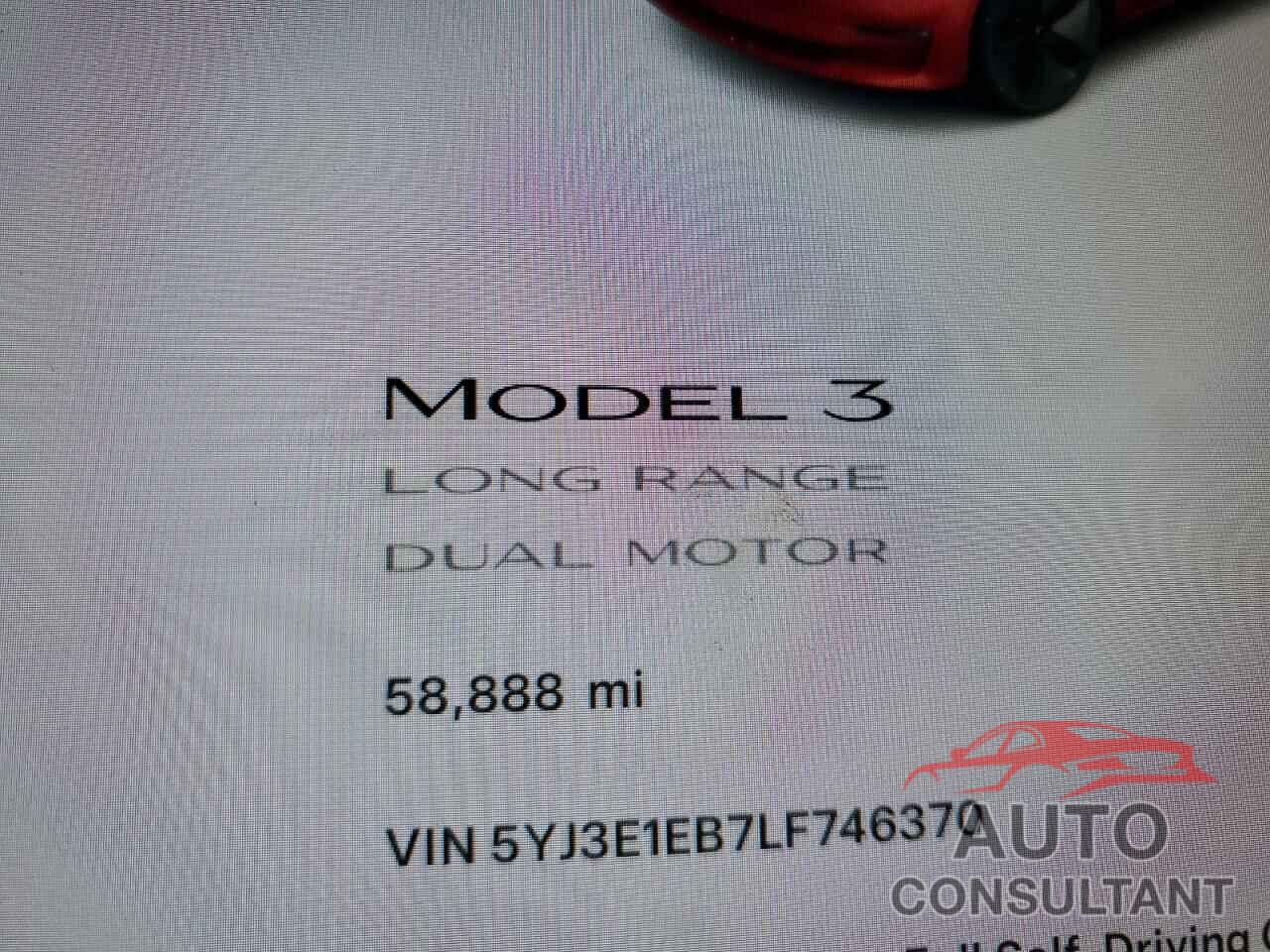 TESLA MODEL 3 2020 - 5YJ3E1EB7LF746370
