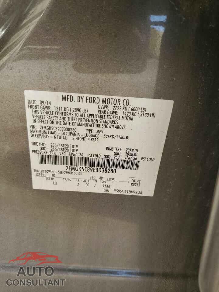 FORD FLEX 2014 - 2FMGK5C89EBD38280