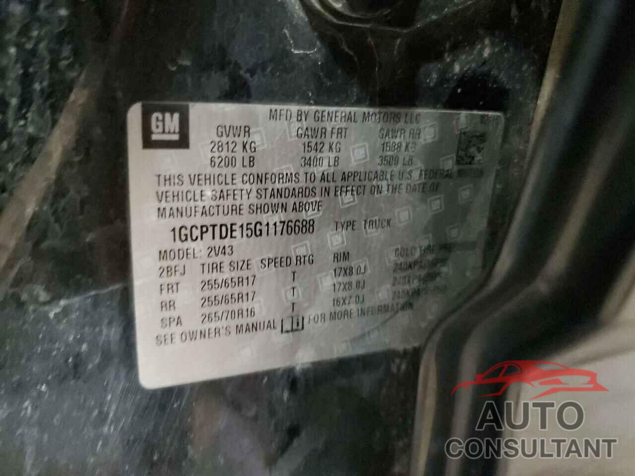 CHEVROLET COLORADO 2016 - 1GCPTDE15G1176688