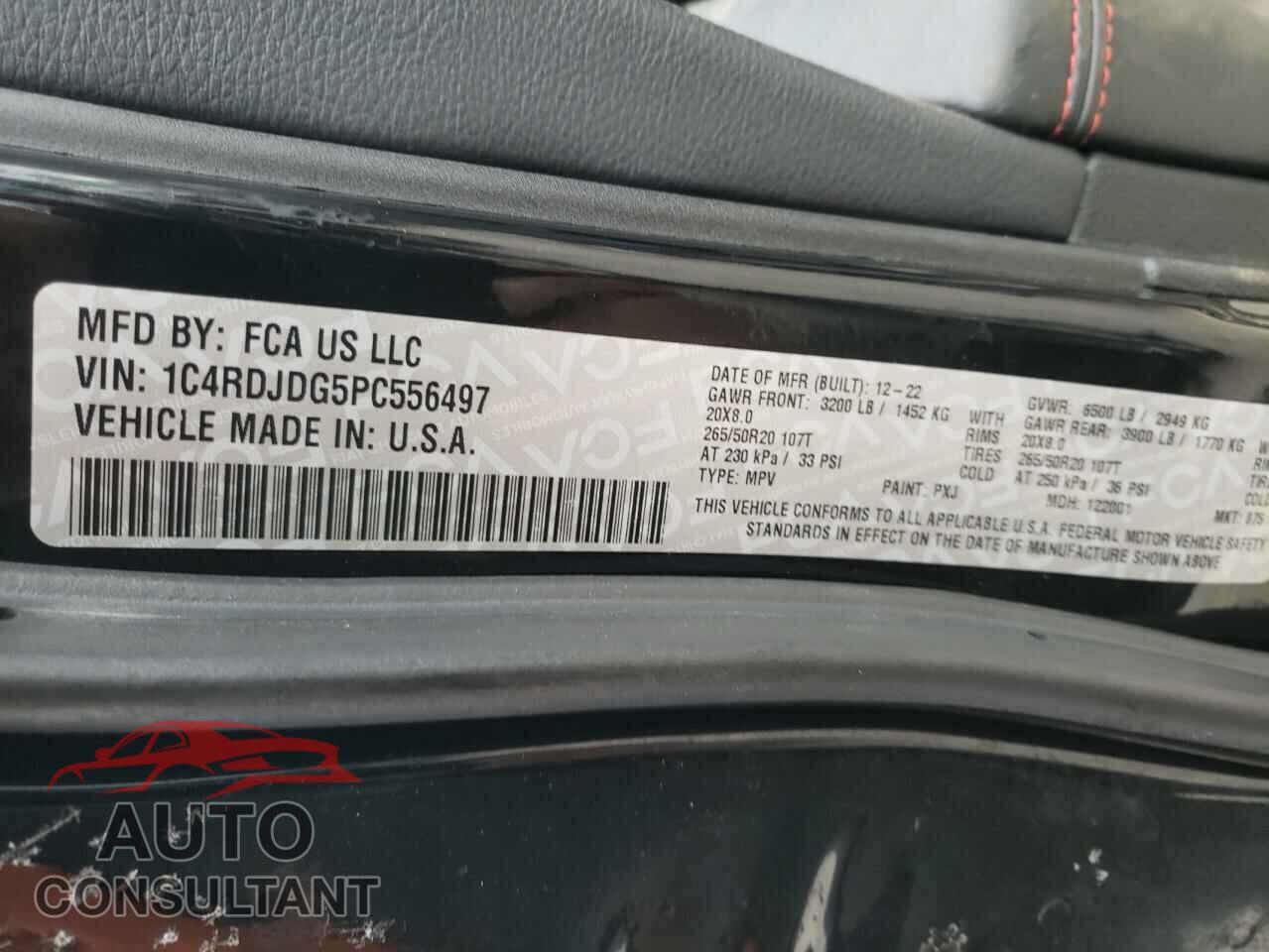 DODGE DURANGO 2023 - 1C4RDJDG5PC556497