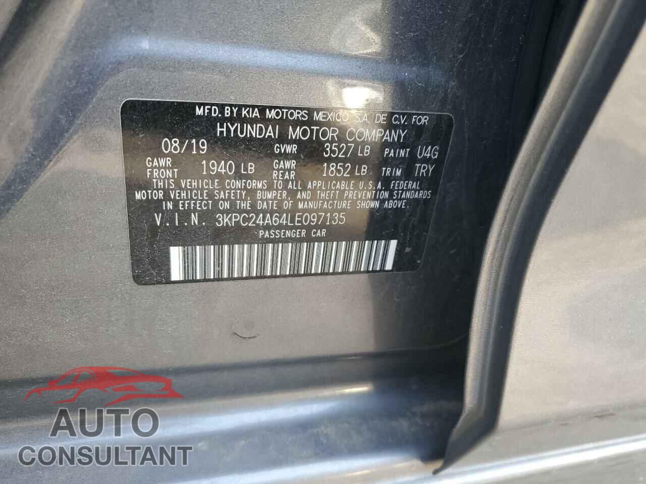 HYUNDAI ACCENT 2020 - 3KPC24A64LE097135