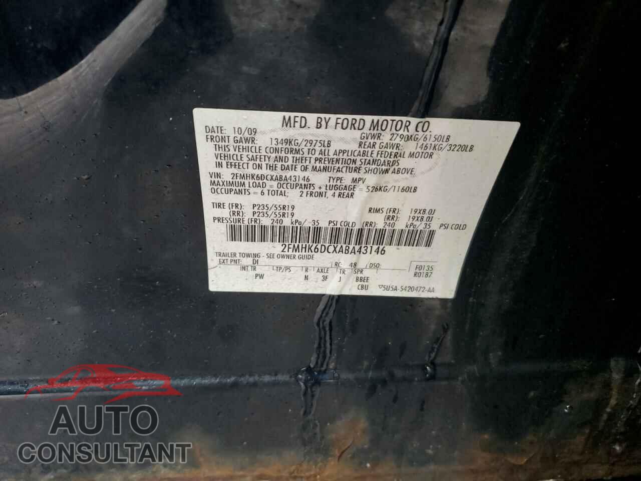 FORD FLEX 2010 - 2FMHK6DCXABA43146