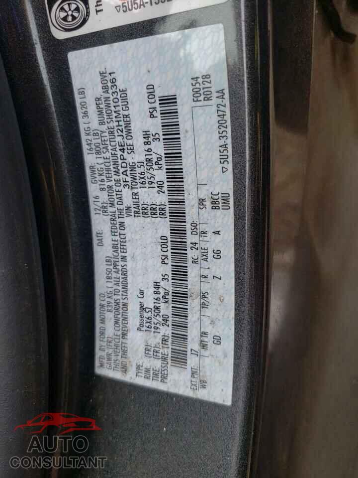 FORD FIESTA 2017 - 3FADP4EJ2HM103361