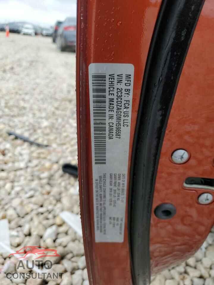 DODGE CHALLENGER 2021 - 2C3CDZAG0MH596587