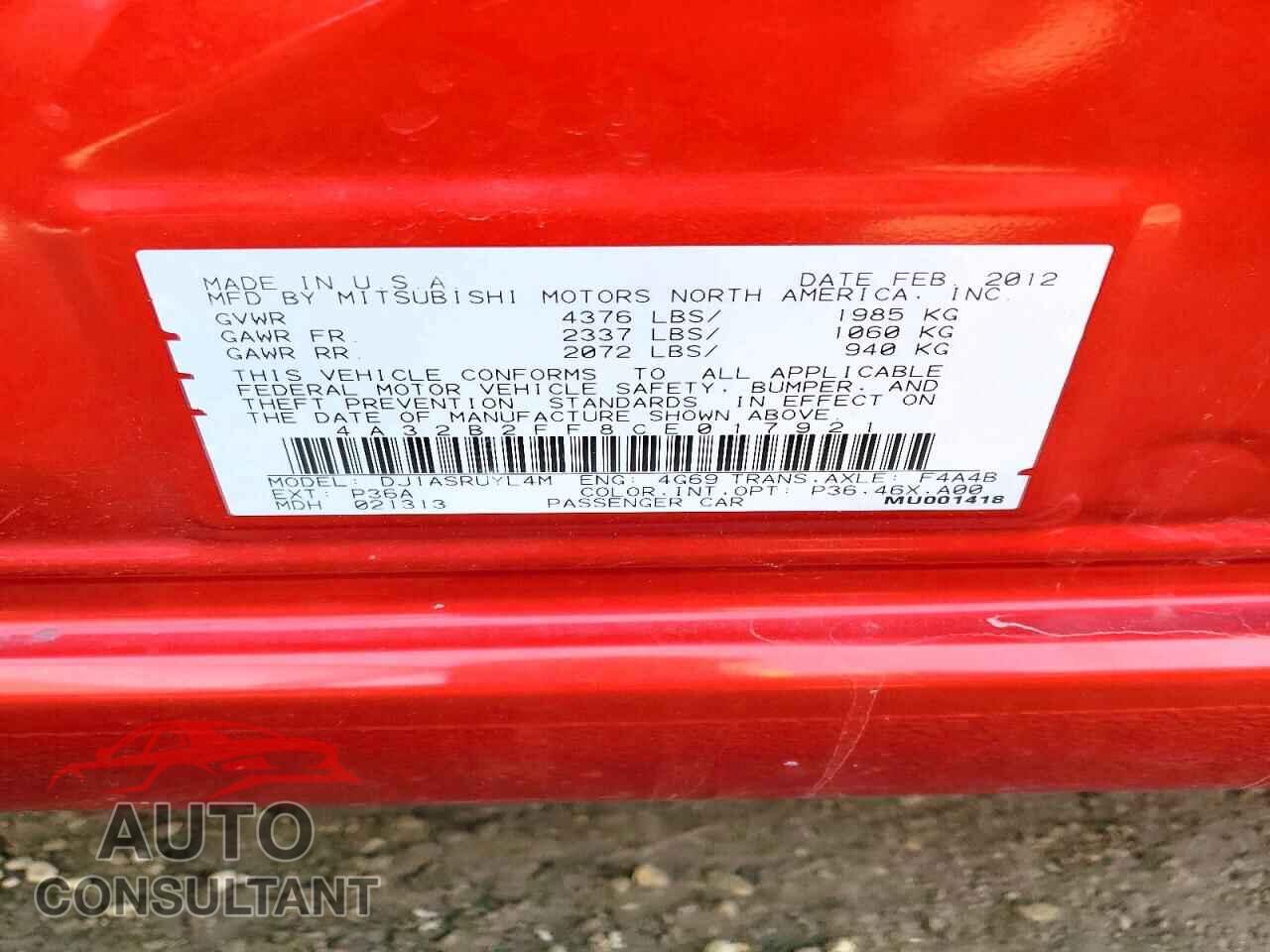 MITSUBISHI GALANT 2012 - 4A32B2FF8CE017921