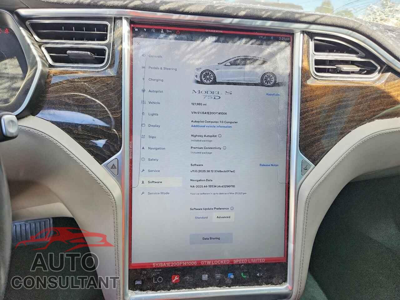 TESLA MODEL S 2016 - 5YJSA1E20GF141006