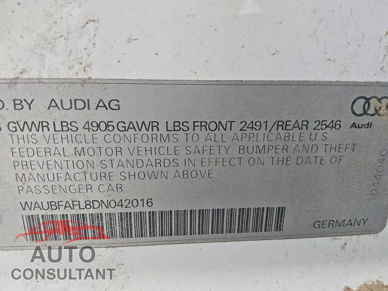AUDI A4 2013 - WAUBFAFL8DN042016