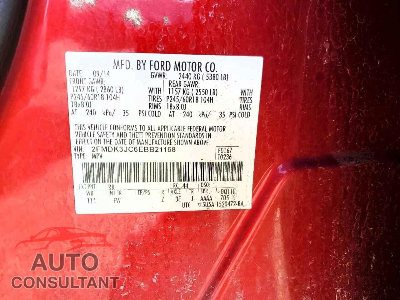 FORD EDGE 2014 - 2FMDK3JC6EBB21168