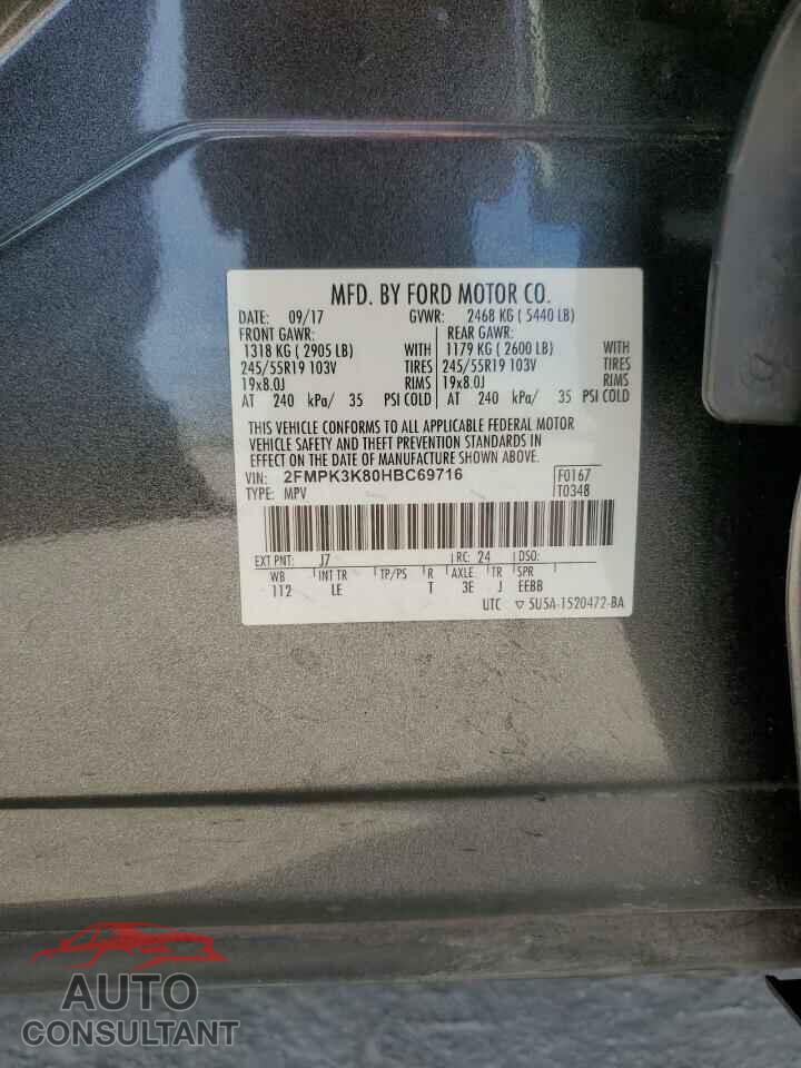 FORD EDGE 2017 - 2FMPK3K80HBC69716