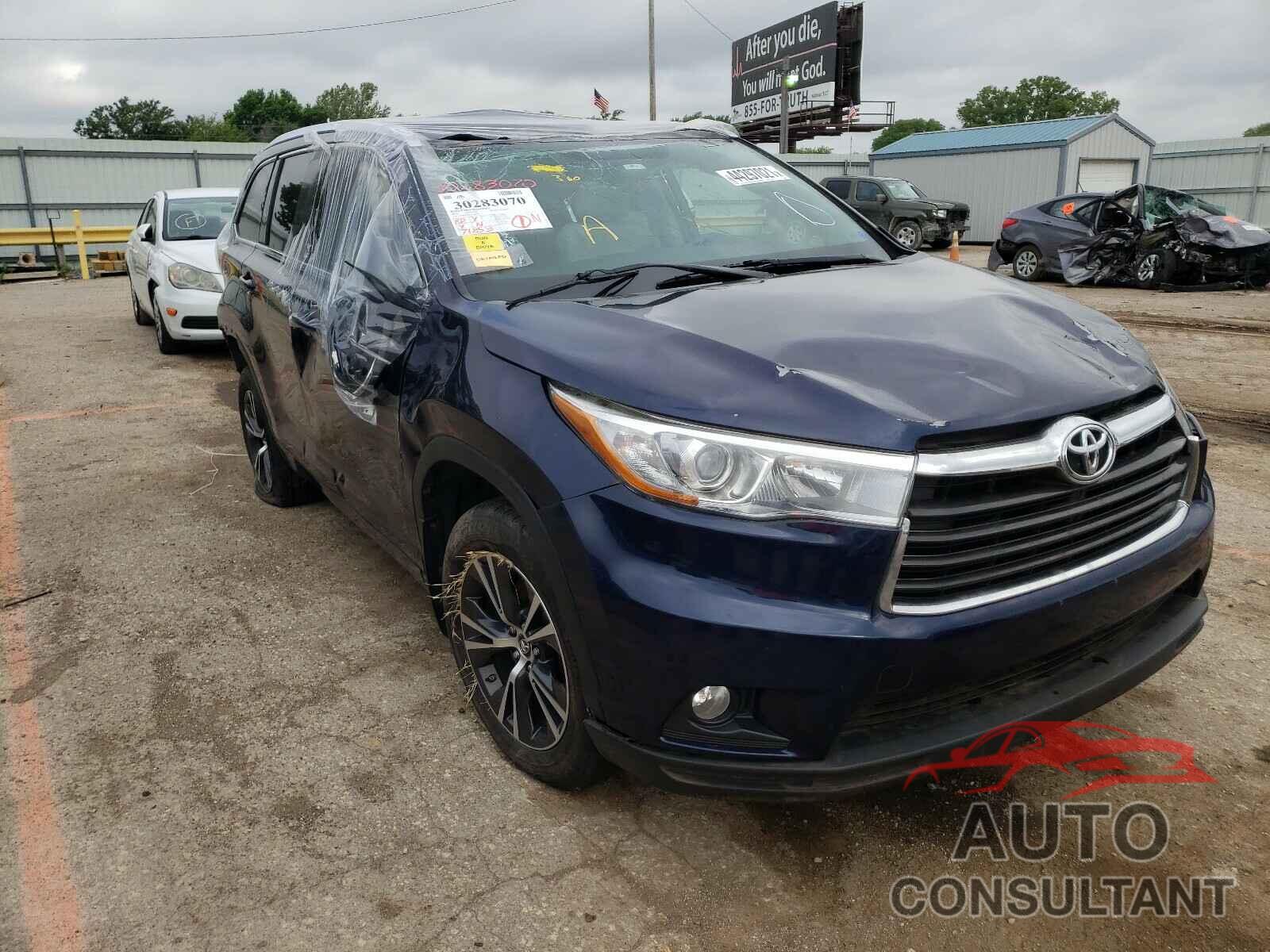 TOYOTA HIGHLANDER 2016 - 5TDJKRFH6GS301945