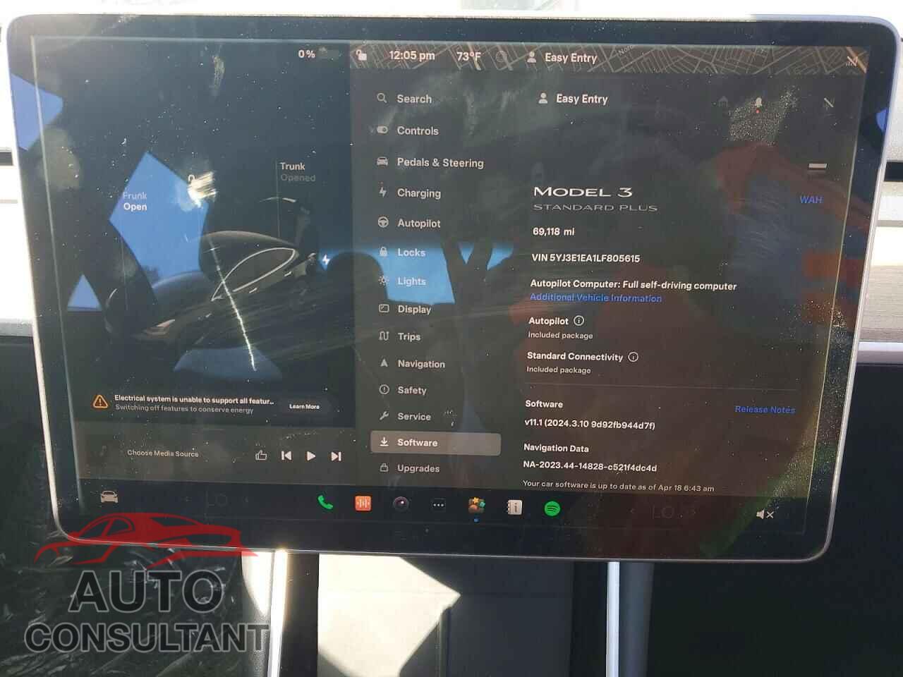 TESLA MODEL 3 2020 - 5YJ3E1EA1LF805615