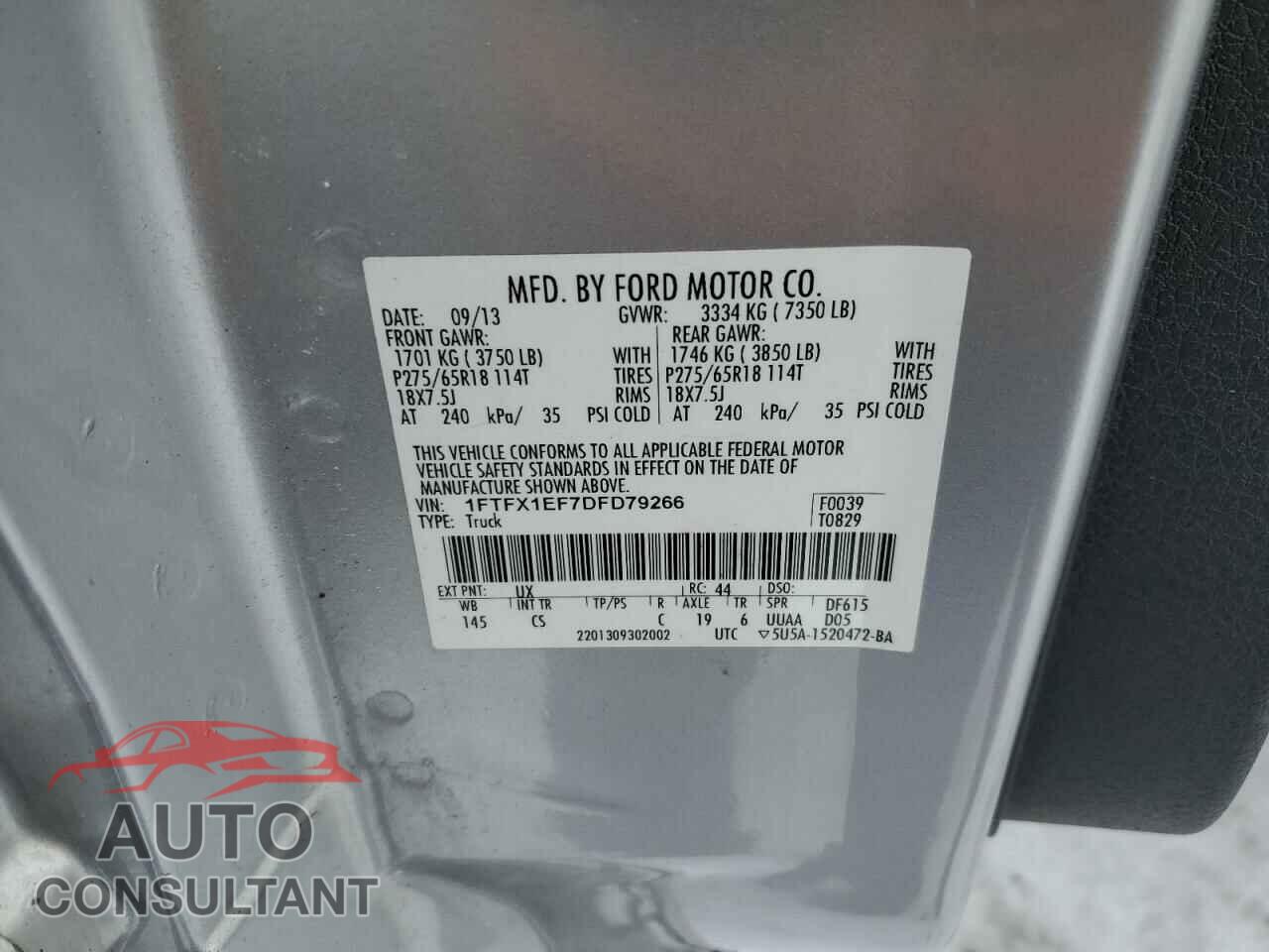 FORD F-150 2013 - 1FTFX1EF7DFD79266