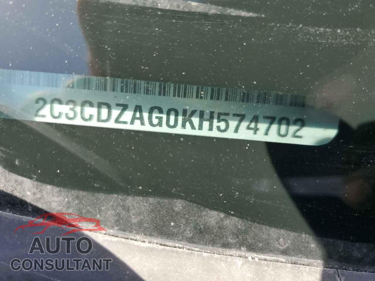 DODGE CHALLENGER 2019 - 2C3CDZAG0KH574702