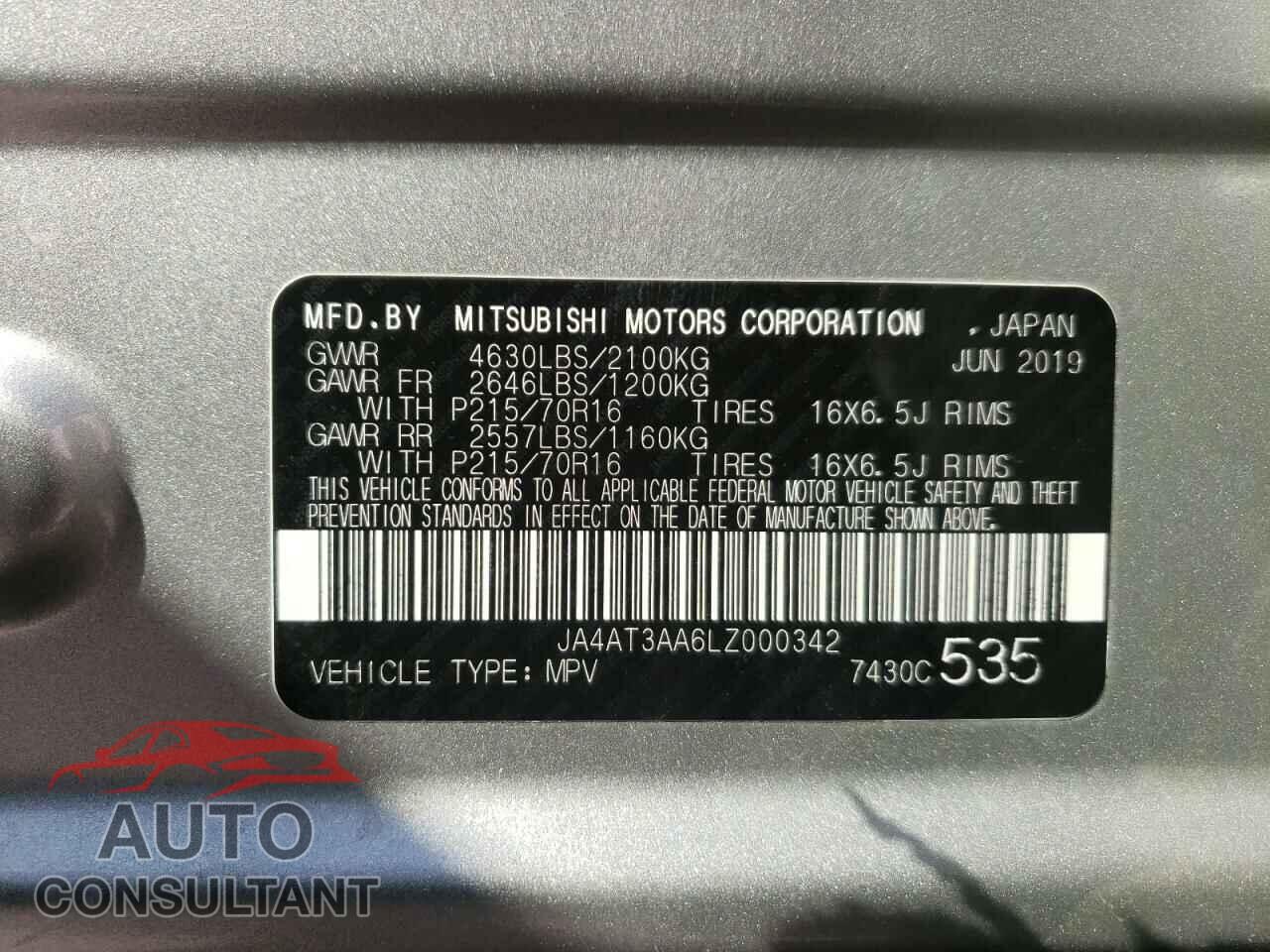 MITSUBISHI ECLIPSE 2020 - JA4AT3AA6LZ000342