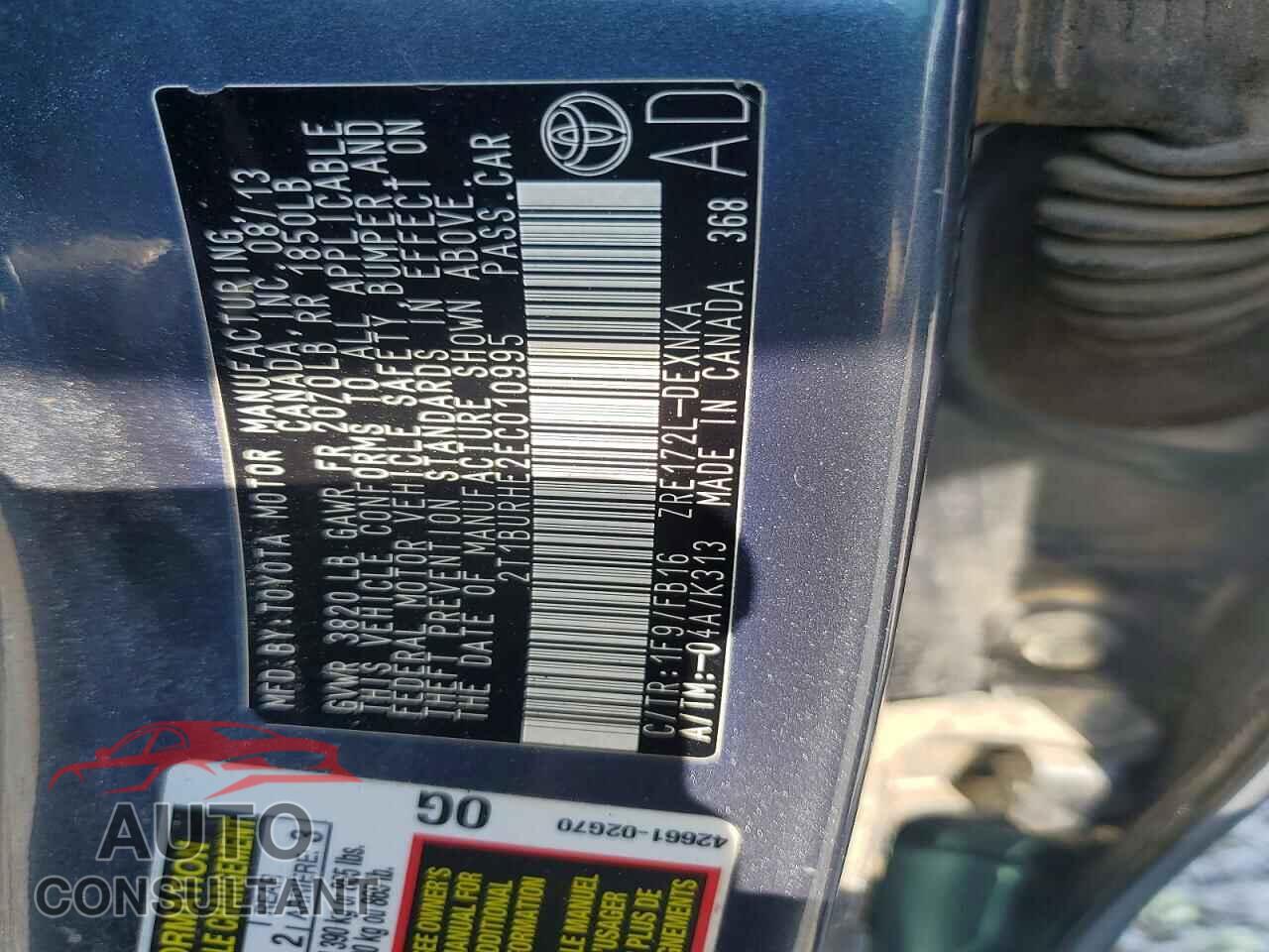 TOYOTA COROLLA 2014 - 2T1BURHE2EC010995
