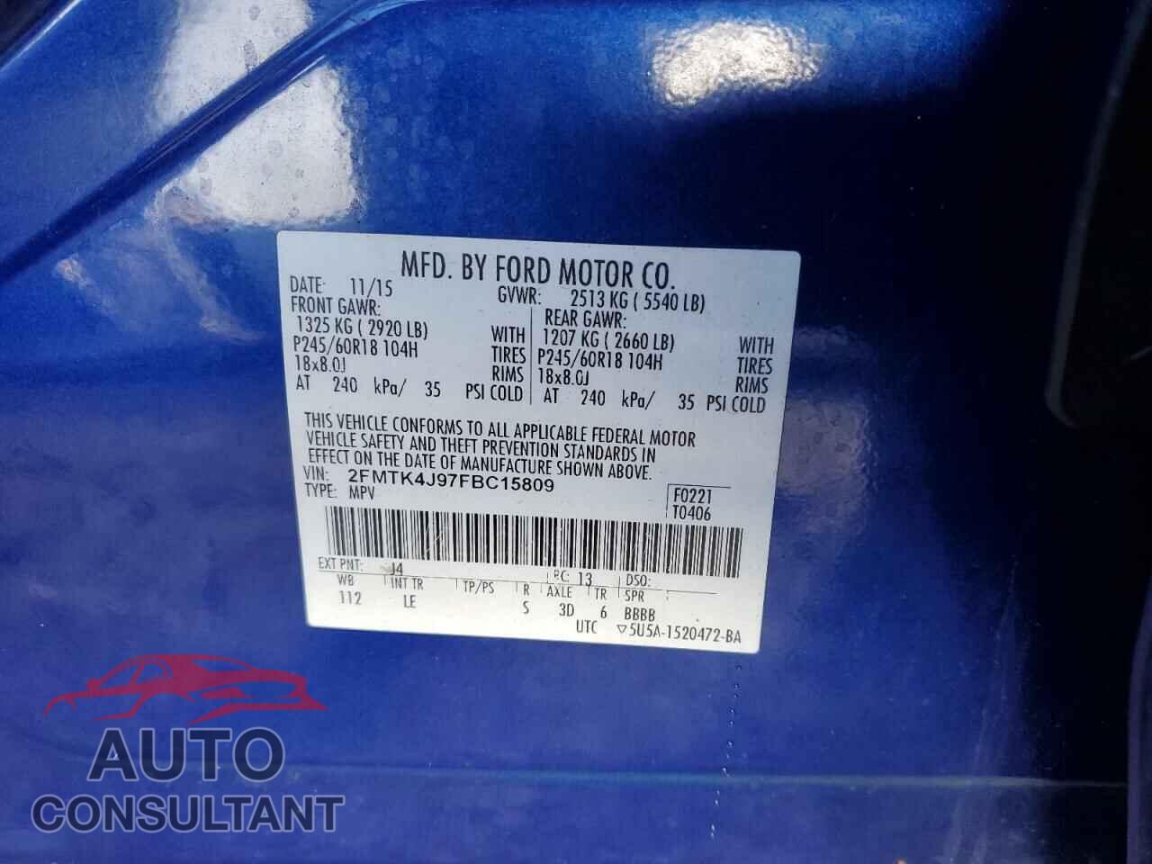 FORD EDGE 2015 - 2FMTK4J97FBC15809