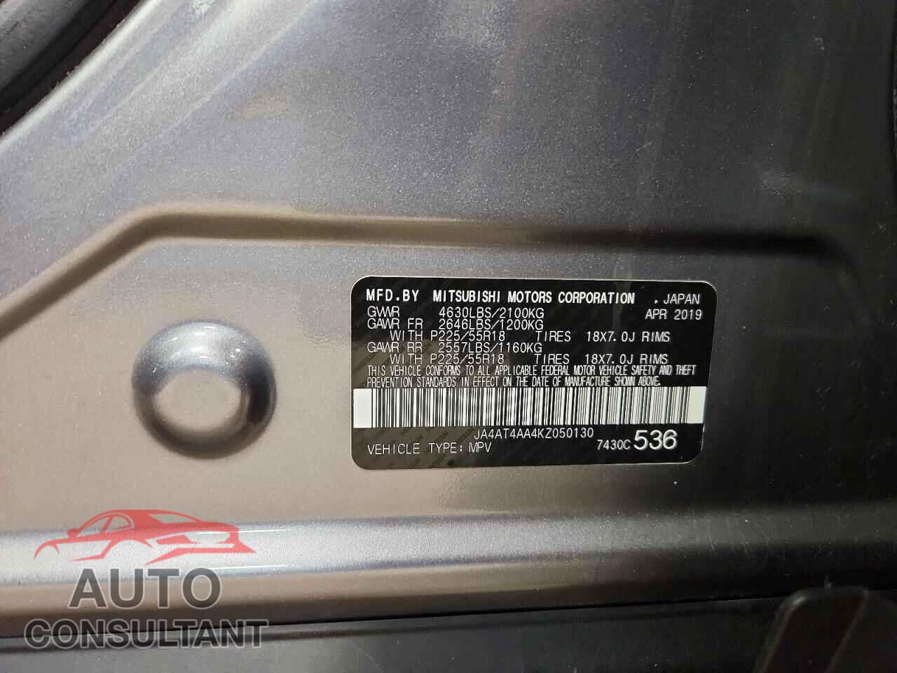 MITSUBISHI ECLIPSE 2019 - JA4AT4AA4KZ050130