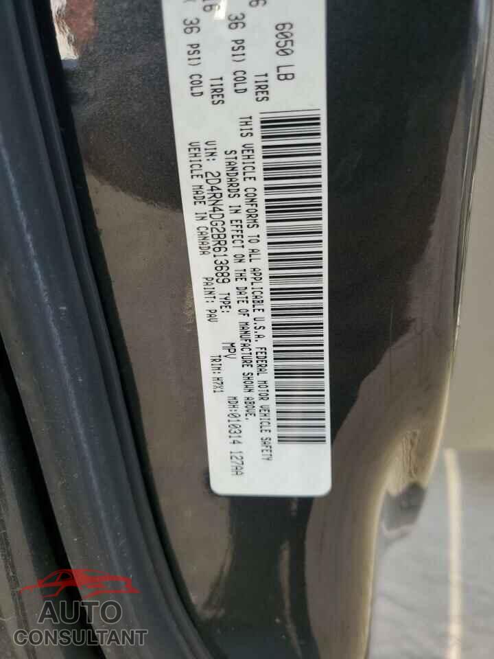 DODGE CARAVAN 2011 - 2D4RN4DG2BR613689
