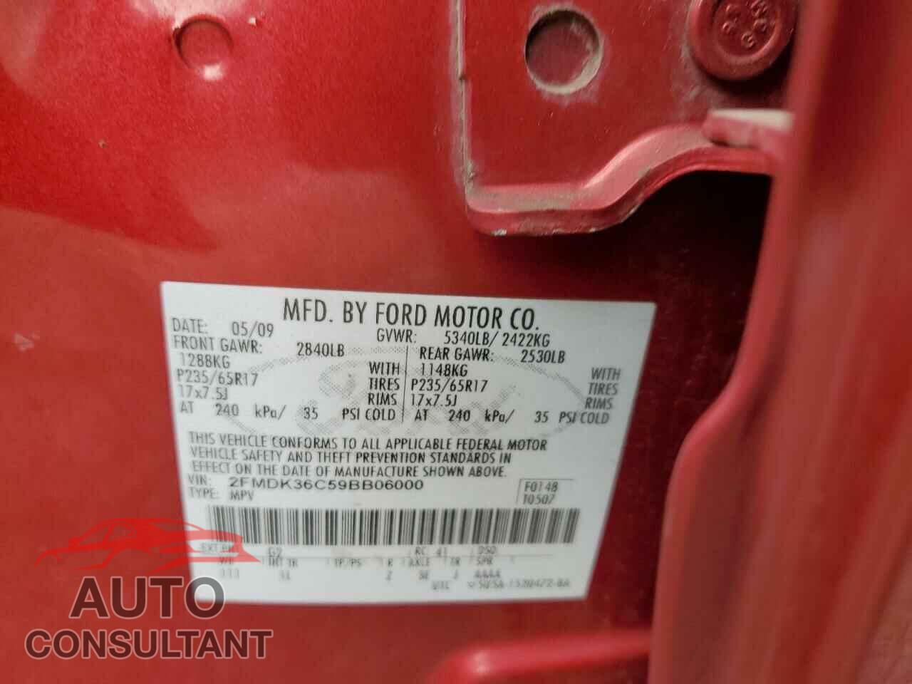 FORD EDGE 2009 - 2FMDK36C59BB06000