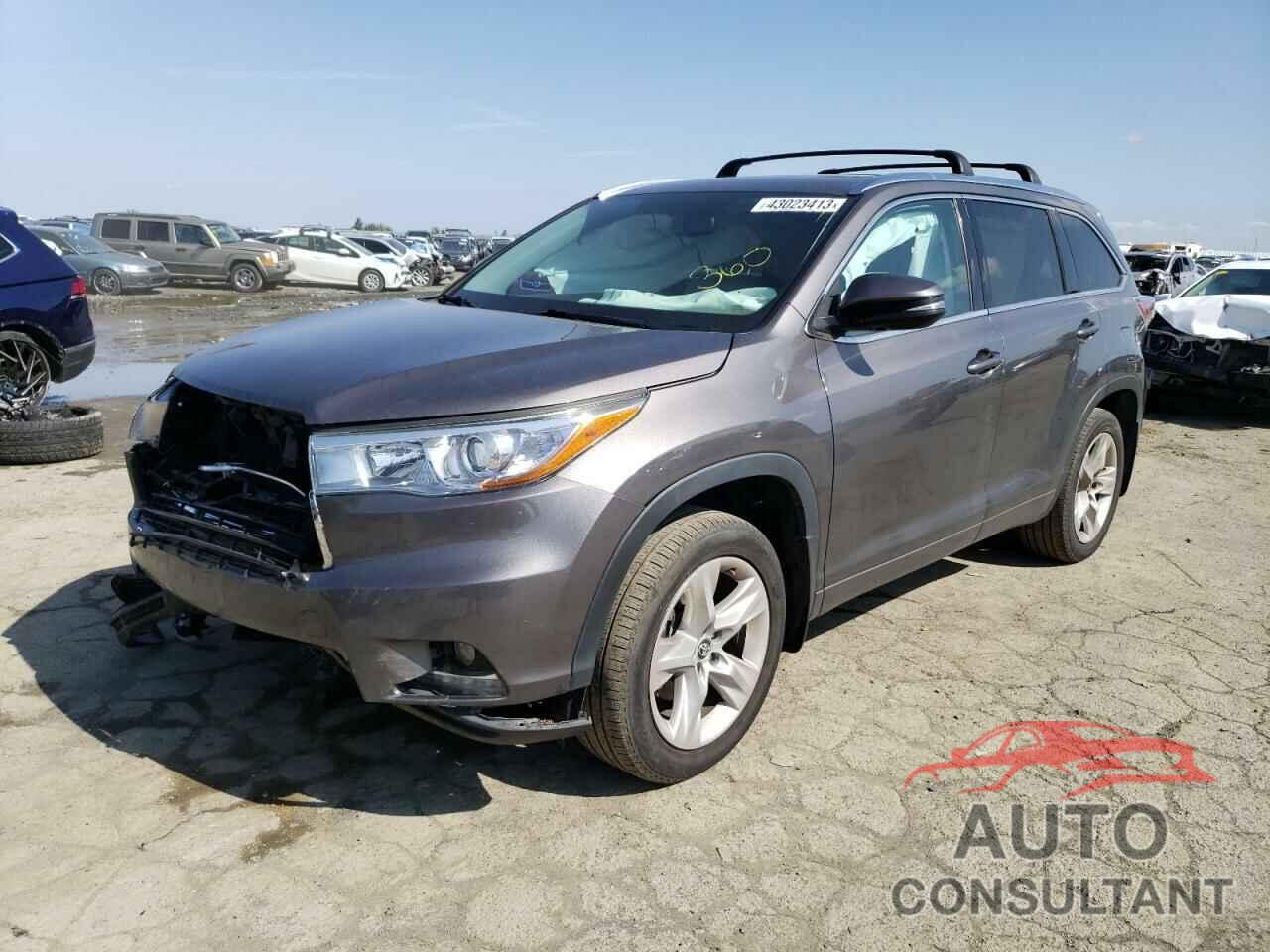 TOYOTA HIGHLANDER 2016 - 5TDDKRFH1GS286929