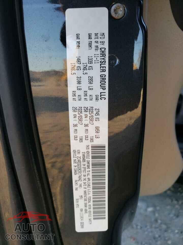 DODGE CARAVAN 2012 - 2C4RDGDG9CR174042