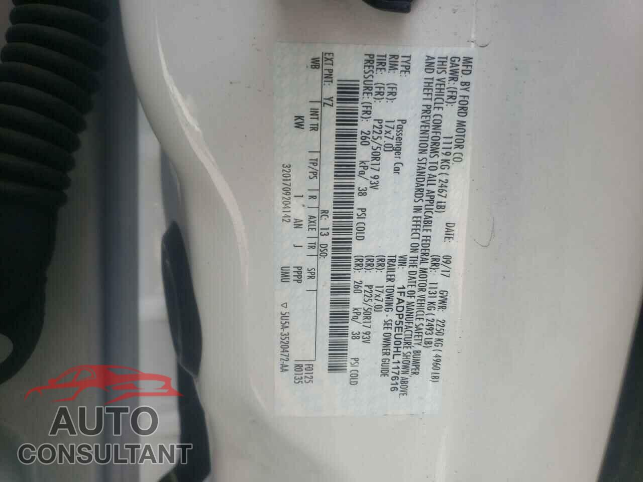 FORD CMAX 2017 - 1FADP5EU0HL117616