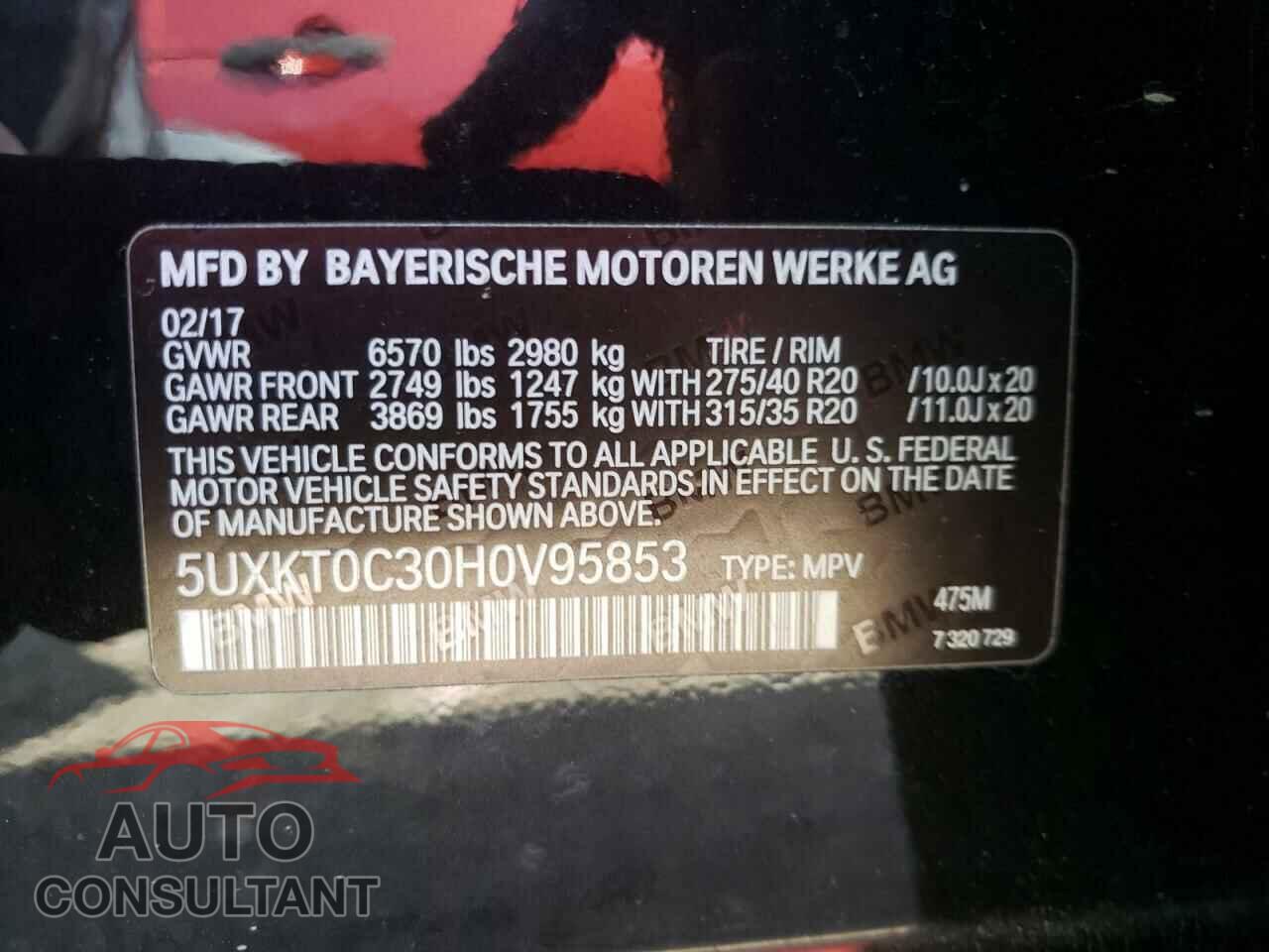 BMW X5 2017 - 5UXKT0C30H0V95853