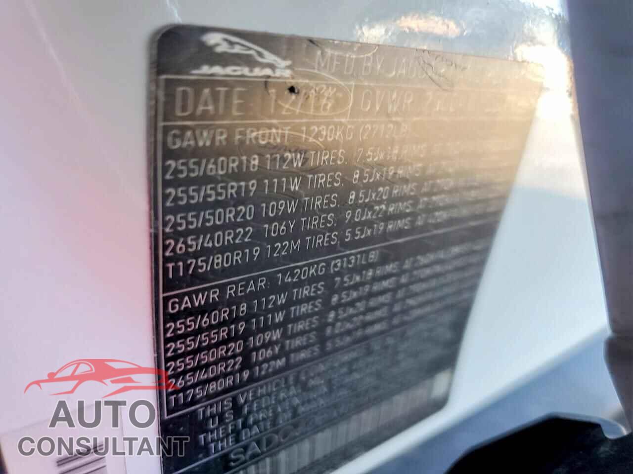 JAGUAR F-PACE 2017 - SADCJ2BV6HA493952